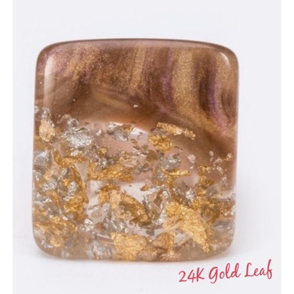 Statement Ring w 24K Gold Leaf
